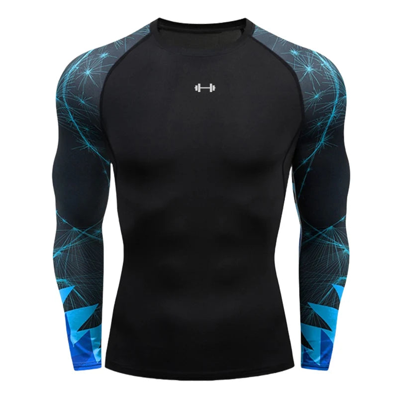 Fitted Crew Neck Long Sleeve Compression T Shirt