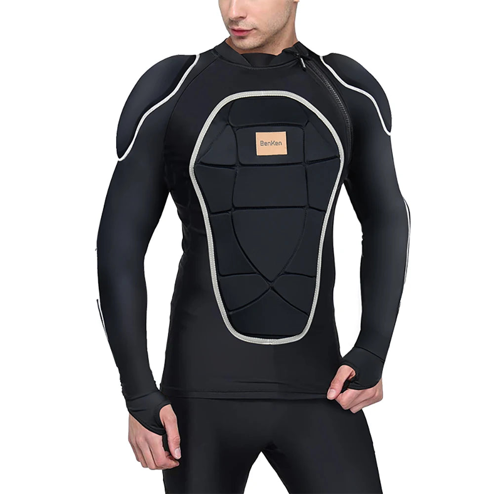 Long Sleeve Padded Protective Base Layer Sports Top