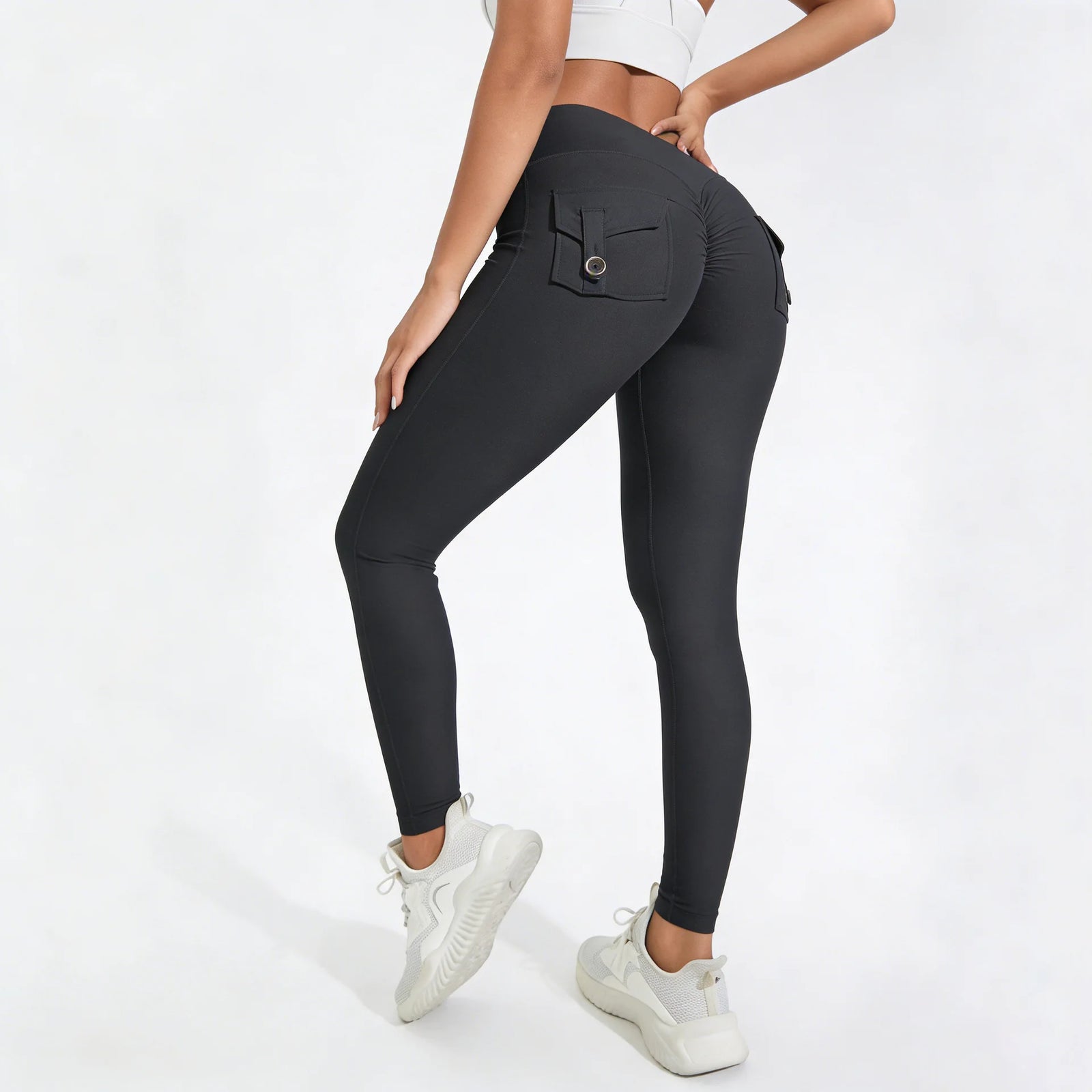 Women's Back Pocket Full Length Leggings For Workout Outfits