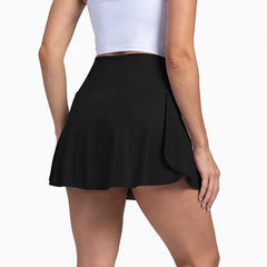 Women Pleated Tennis Skirt with Pockets Shorts Athletic Skirts Crossover High Waisted Athletic Golf Skorts Workout Sports Skirts