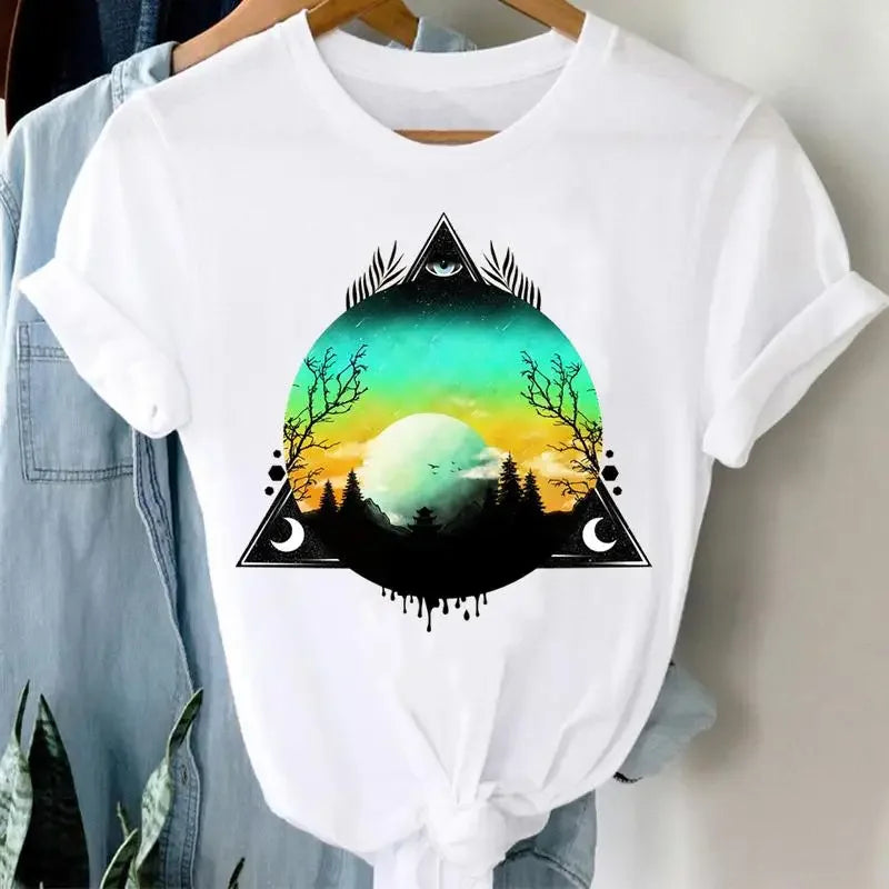 Women's Nature Graphic Modal Short-Sleeve Crewneck T-Shirt
