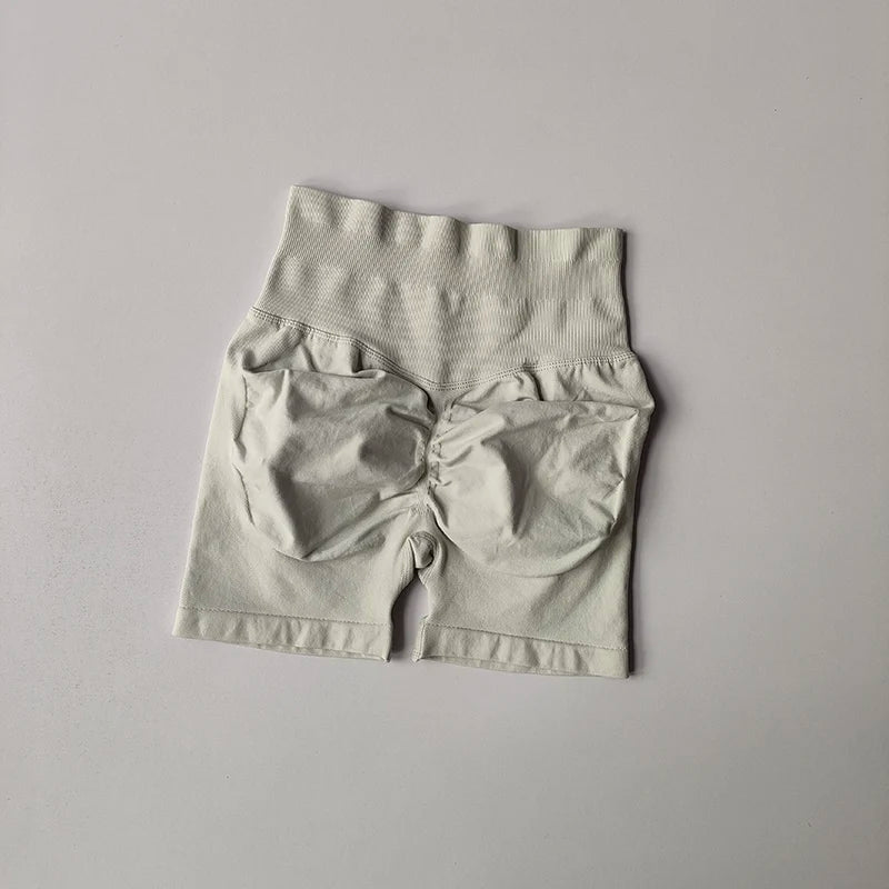 Women's High Waist Scrunch Back Polyester Shorts for Gym Workouts