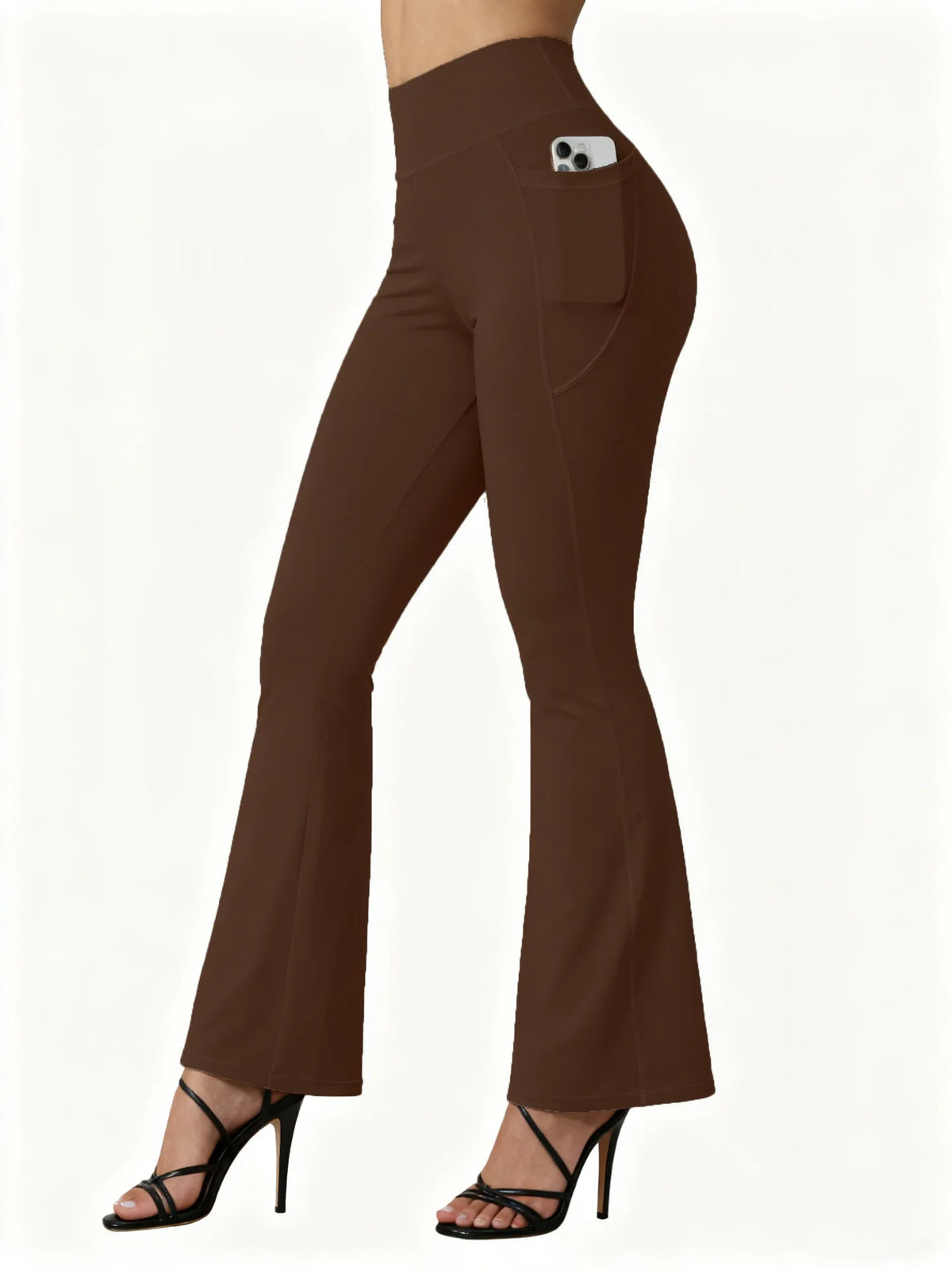 Women's Back Pocket Flared Leggings For Workout Outfits