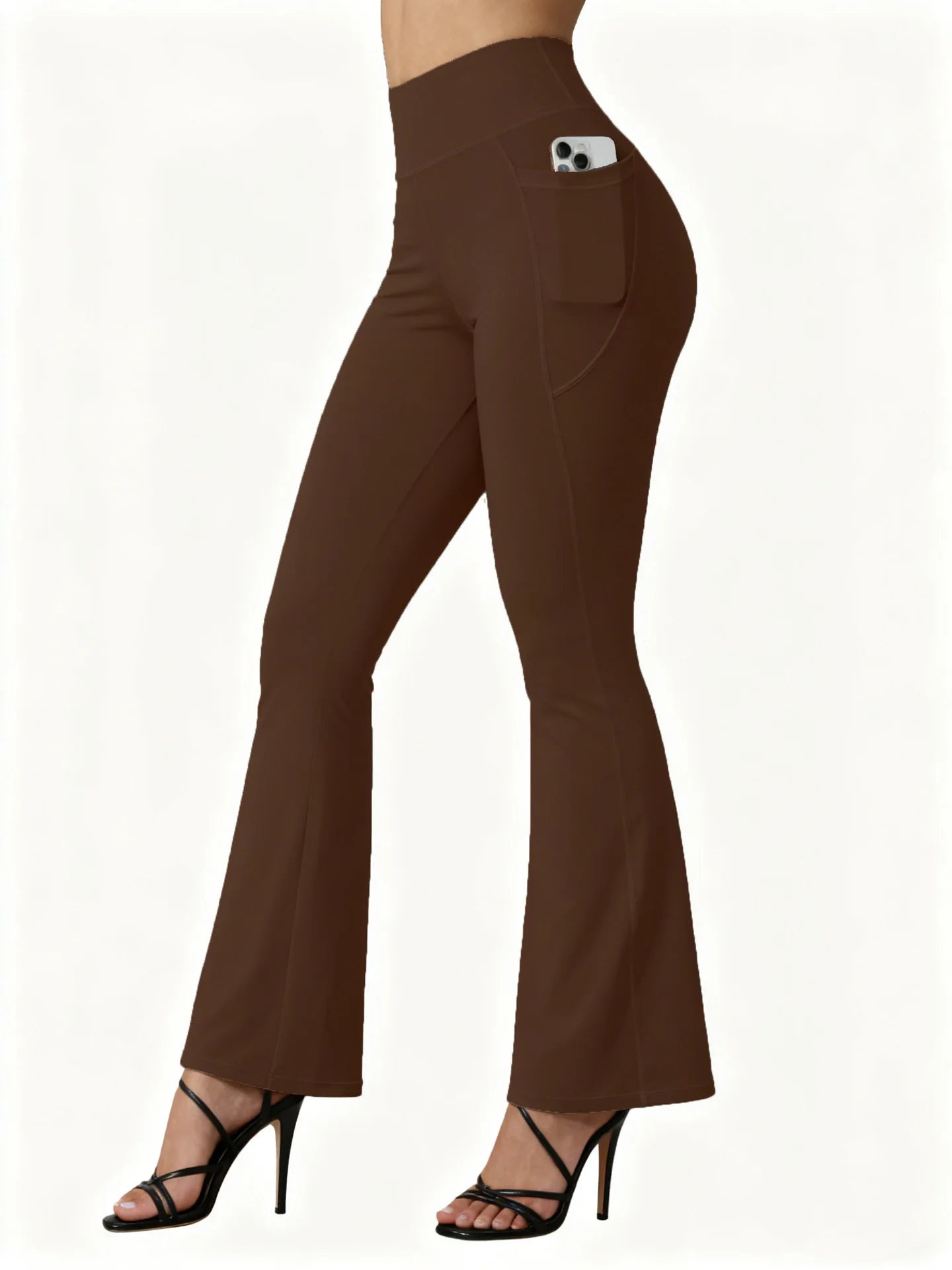 Women's Back Pocket Flared Leggings For Workout Outfits