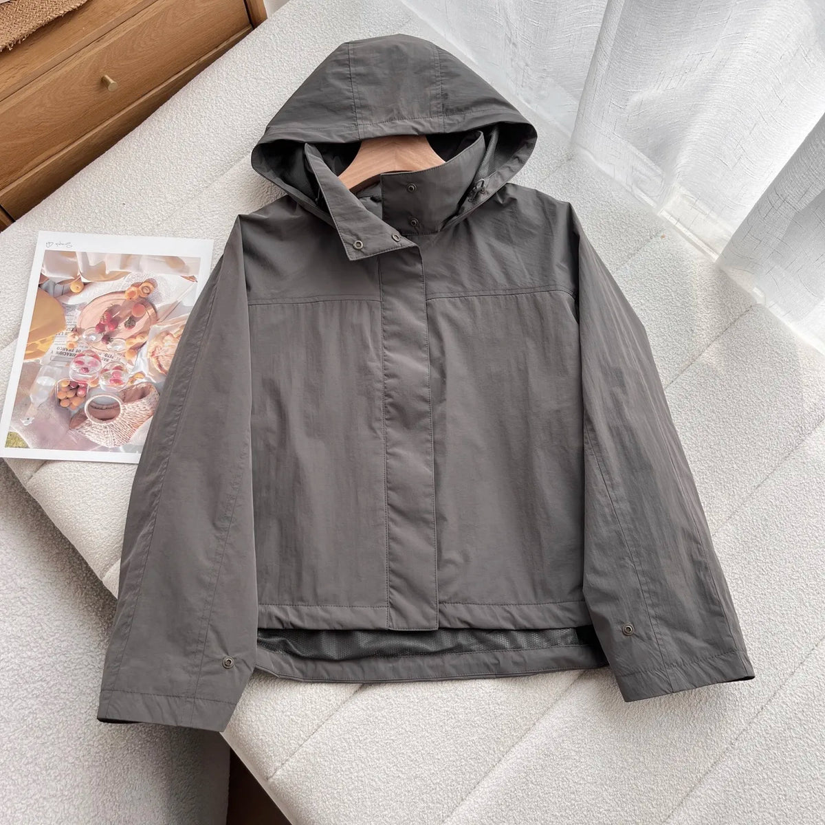Women's Hooded Button-Front Outdoor Jacket