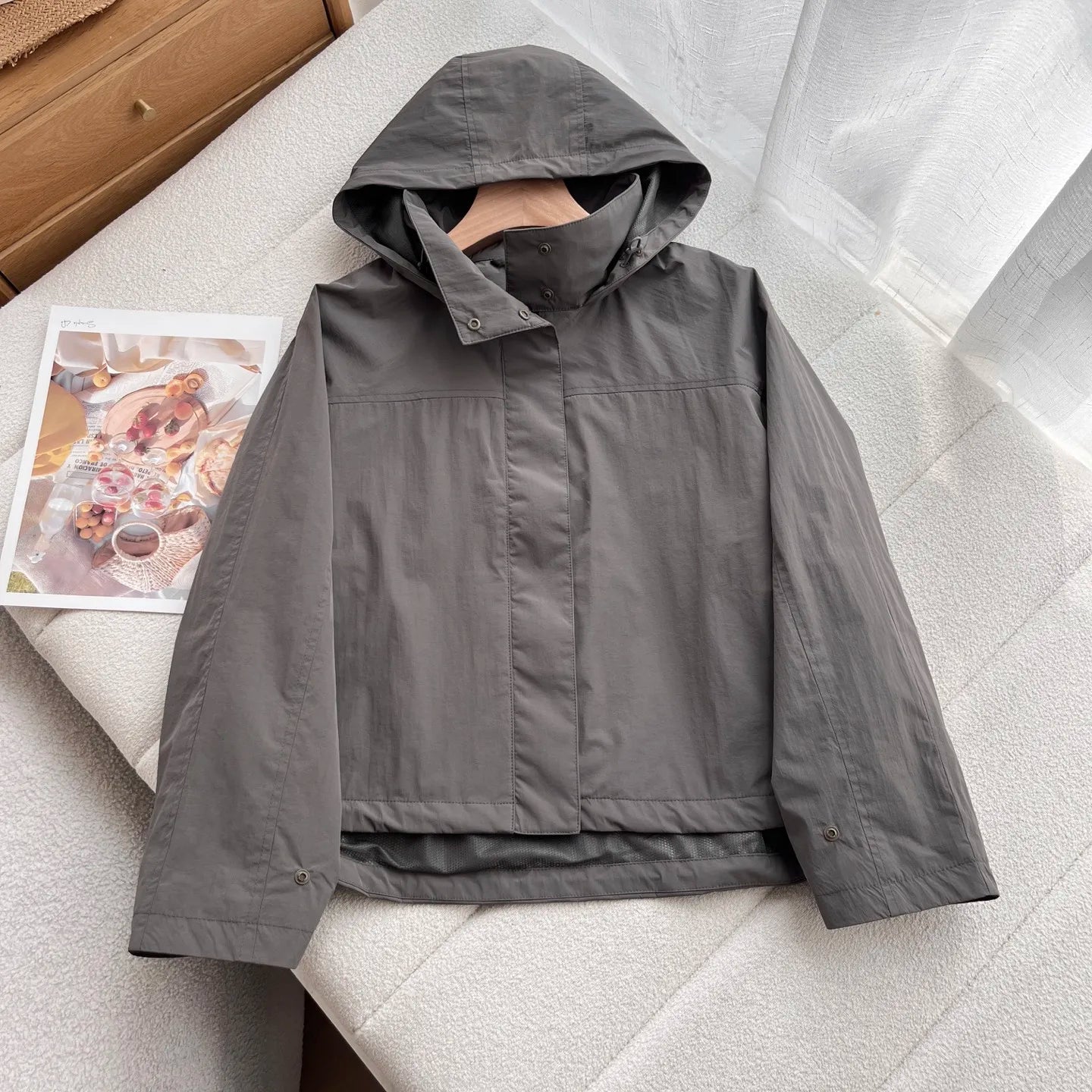 Women's Hooded Button-Front Outdoor Jacket