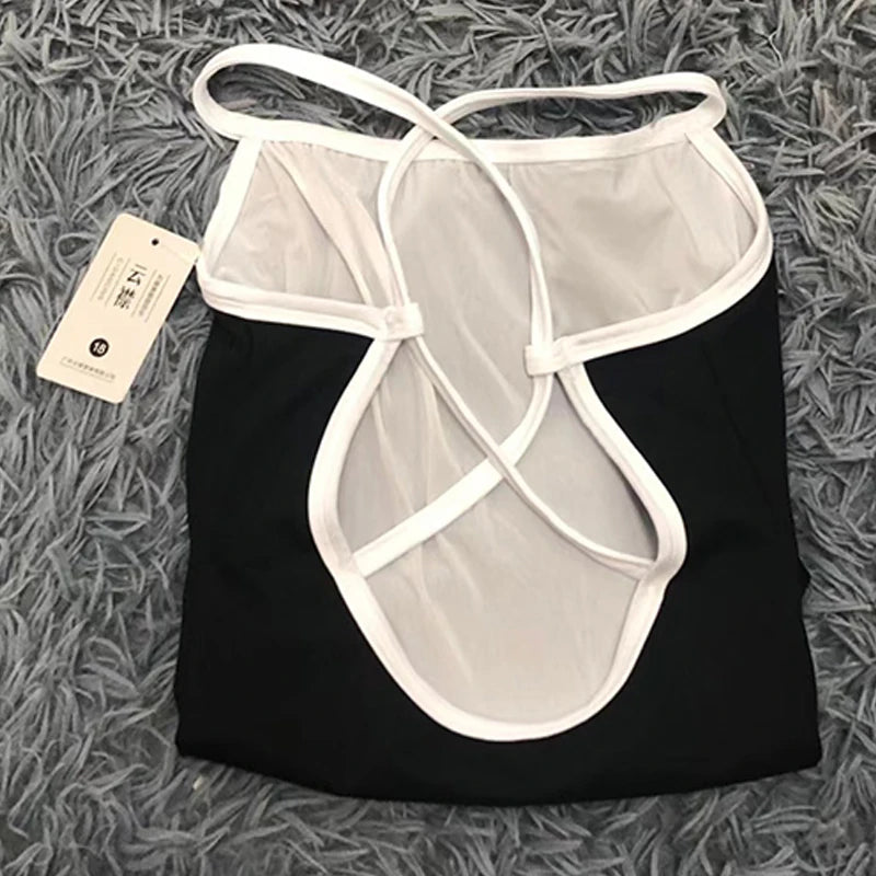Cross Back Camisole Ballet Leotard with Contrast Straps and Mixed Sizes