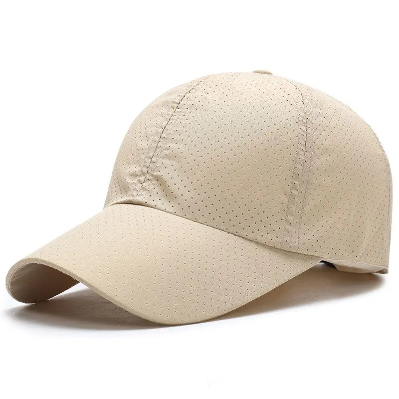 Solid Mesh Baseball Cap with Curved Brim Shape