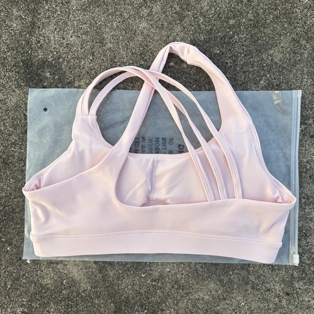 Women's Scoop Neck Multi Strap Cross Back Sports Bra