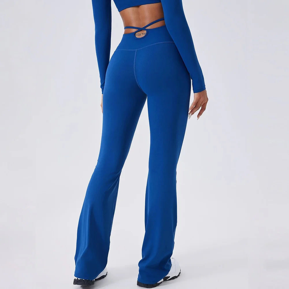 Women's High-Waist Flared Workout Pants