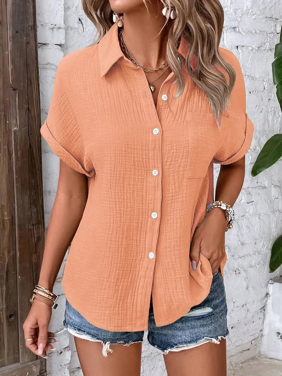 Women's Collared Short Sleeve Shirt