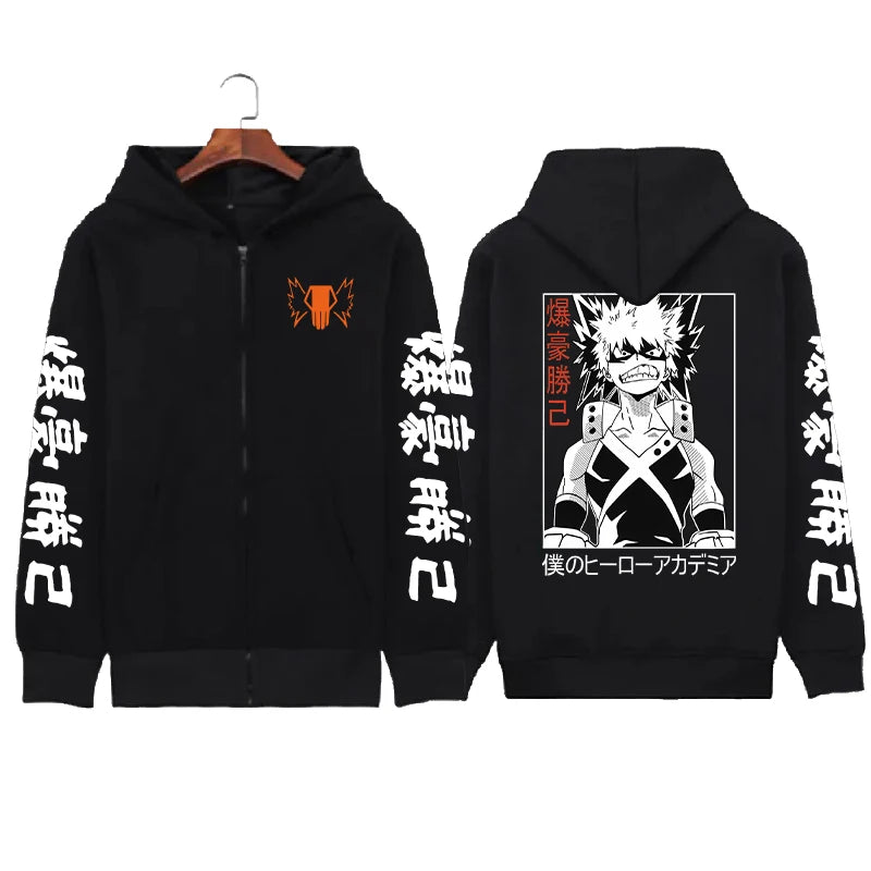 Anime-Graphic Loose-Fit Long-Sleeve Hoodie
