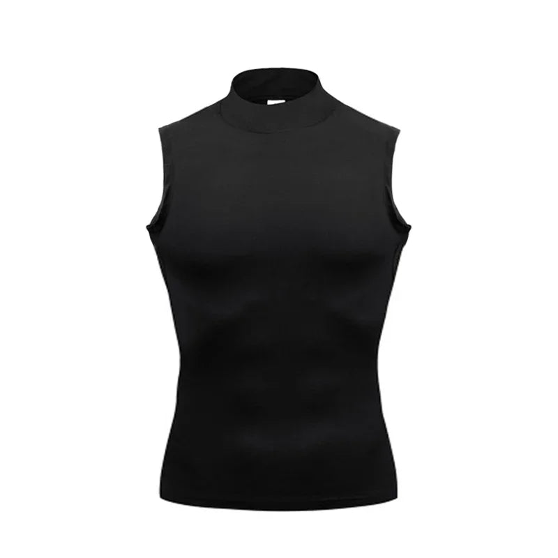 Mock Neck Compression Sleeveless Tank Top For Sports Outfits