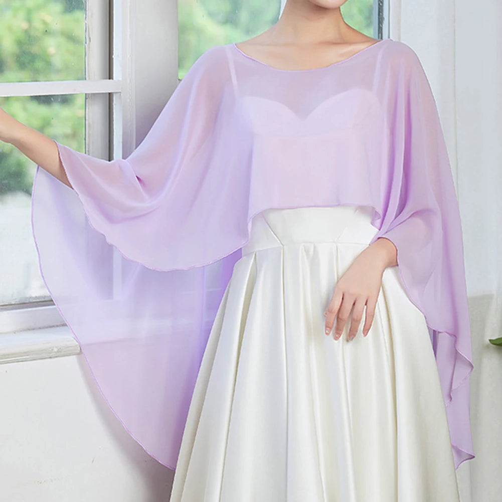 Sheer Flowing Drape Cape for Layering over Outfits