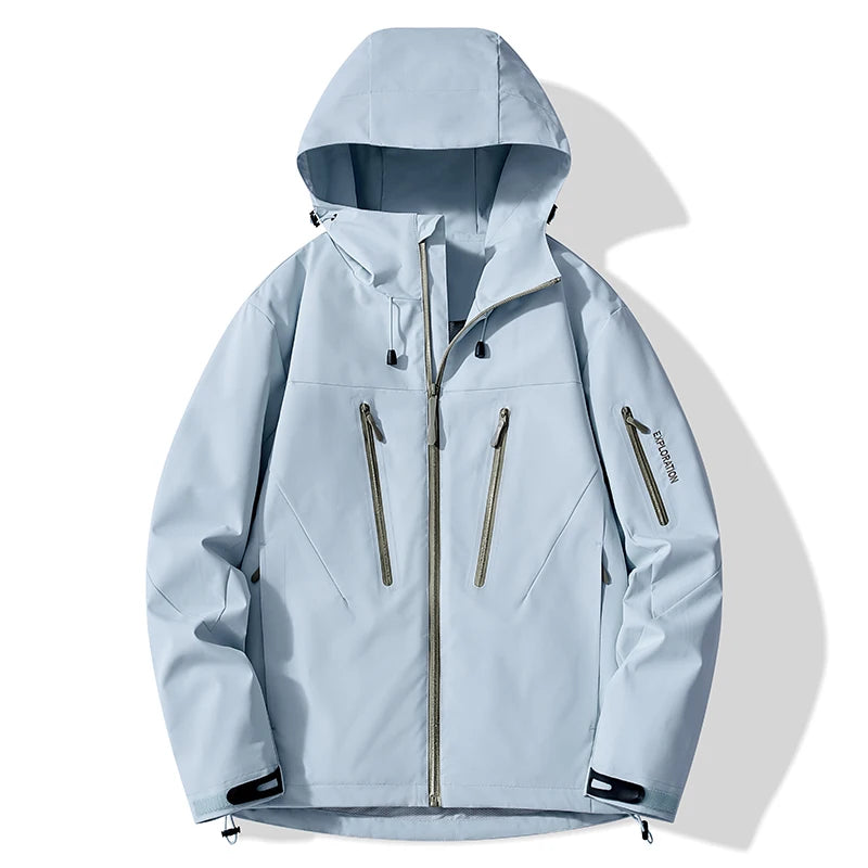 Hooded Zip-Front Outdoor Windbreaker