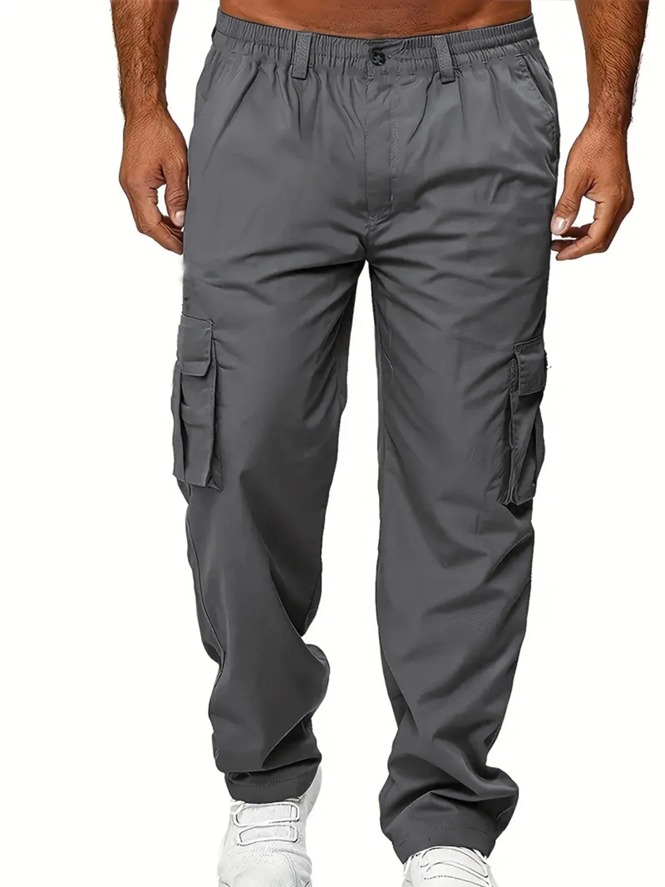 Men's Multi Pocket Elastic Waist Casual Cargo Pants