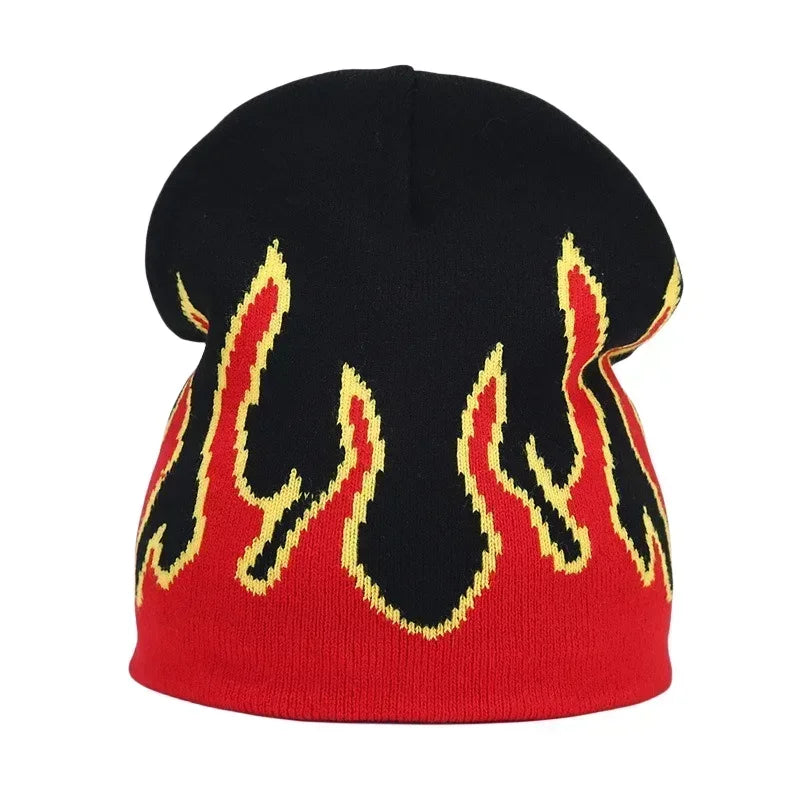 Graphic Knit Beanie with Letter and Pattern Style Options