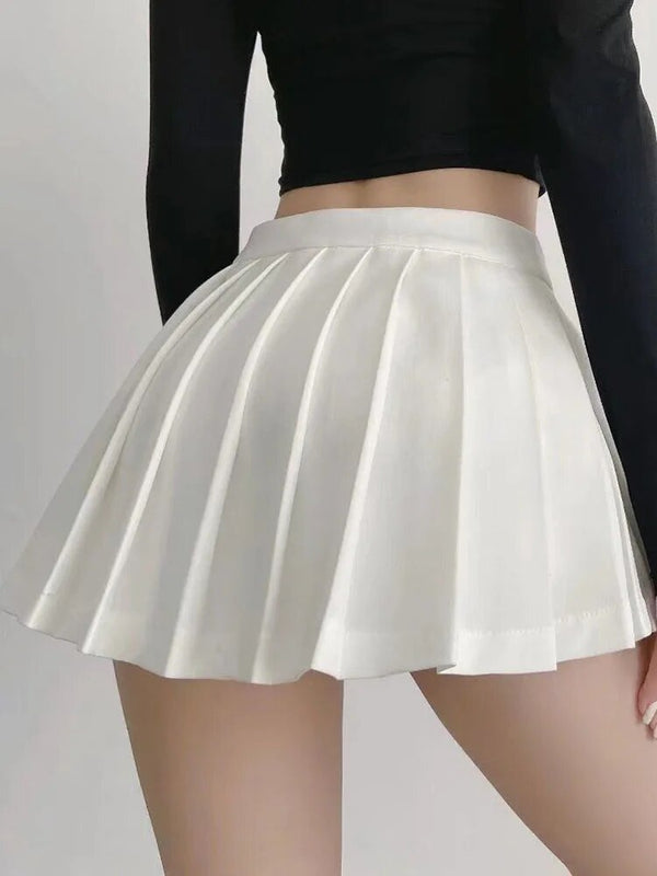 Sexy Women Pleated Skirts High Waist Summer Vintage Mini Skirts Korean Tennis Student White Designed Dance Skirt
