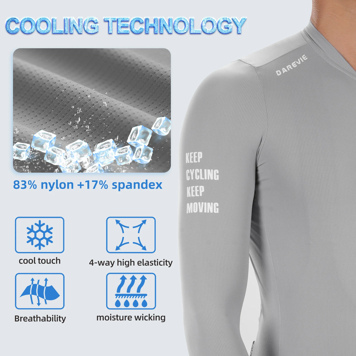 Unisex Long Sleeve Cycling Jersey with Full Zipper and Pocket Details