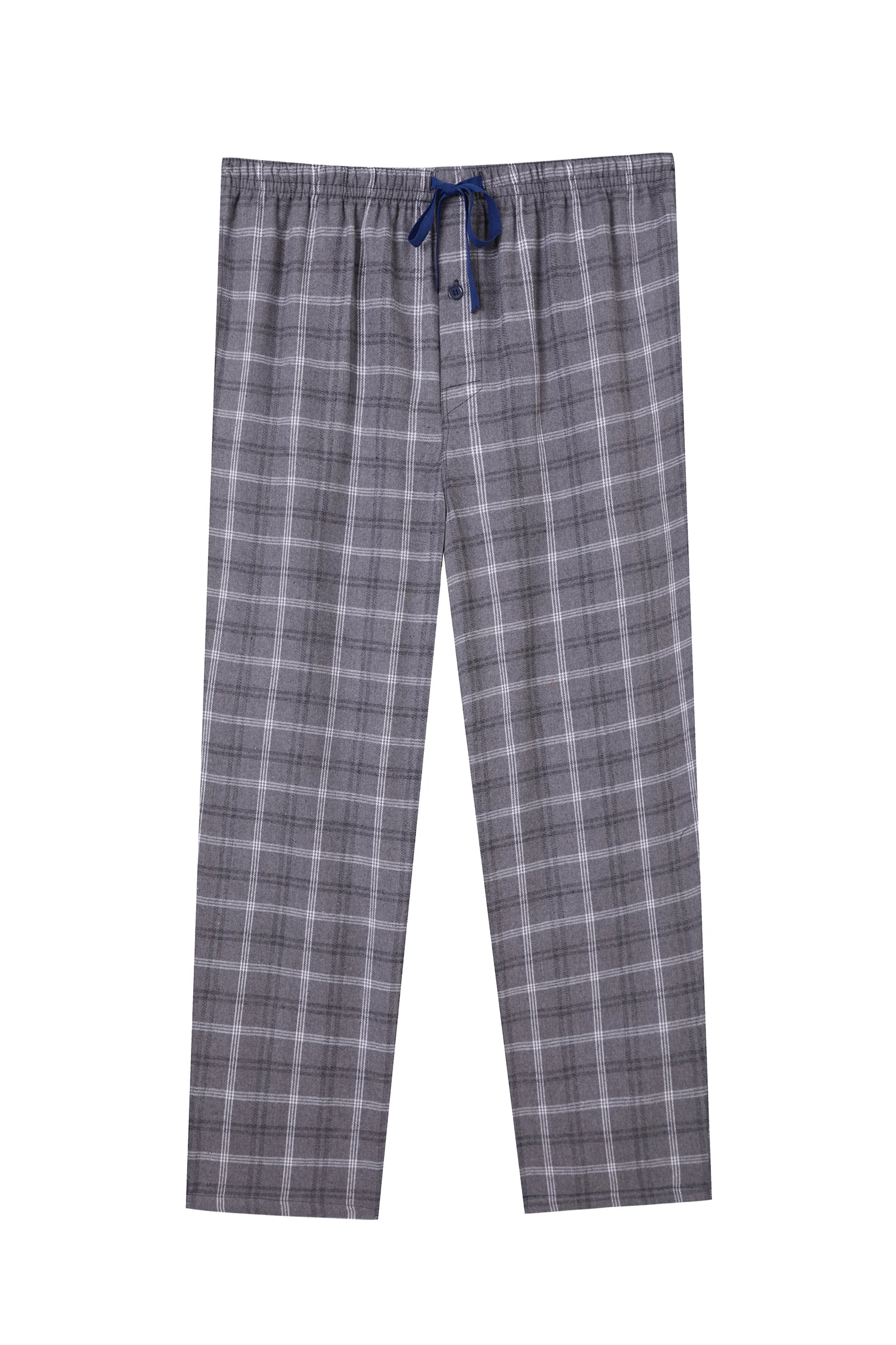 Men's Plaid Elastic Waist Pocket Straight Leg Pajama Lounge Pants
