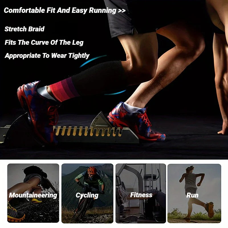 Color Block Calf Sleeves with Footless Open End Shape