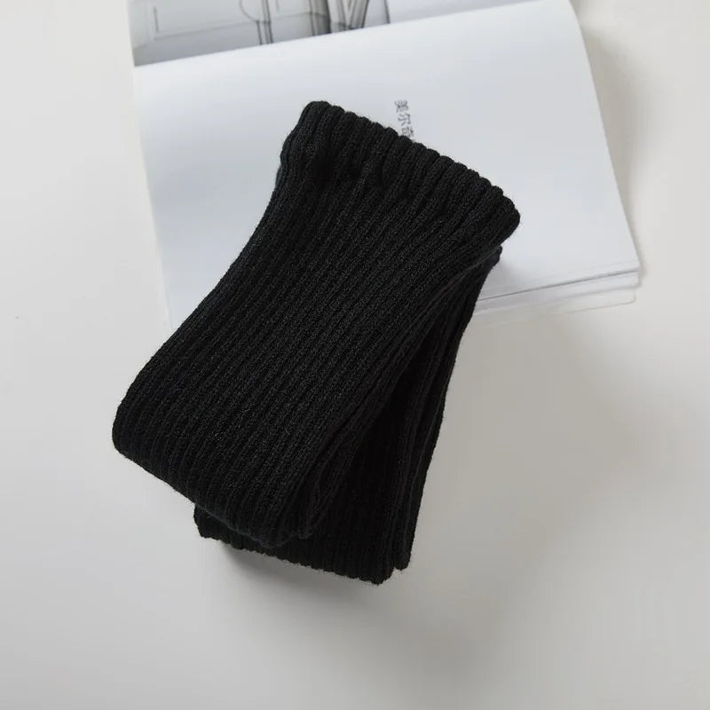 Long Dance Leg Warmers with Ribbed Knit Texture