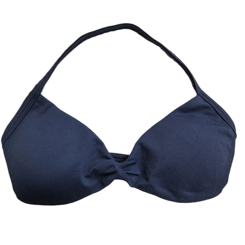 Women's Ruched Halter Neck Sports Bra