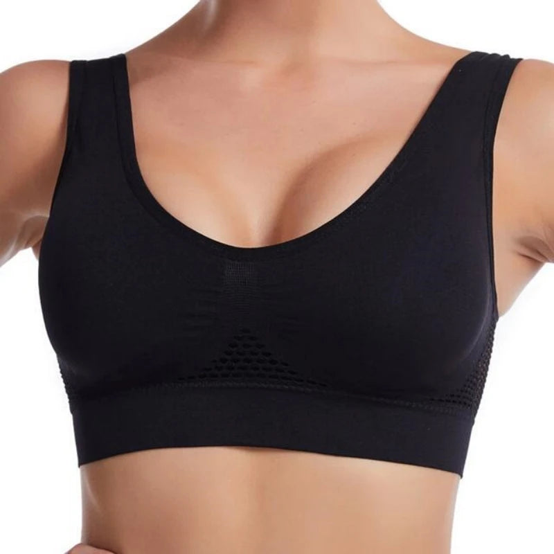 Women's Wide Strap Scoop Neck Sports Bra
