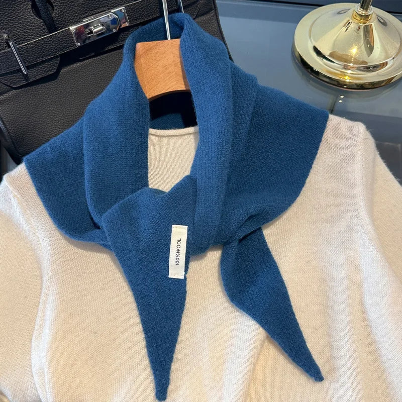 Solid Wool Scarf for Folded and Draped Neck Styling