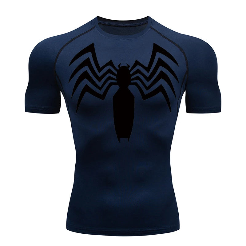 Spider Graphic Compression Short Sleeve T-shirt For Sports Outfits