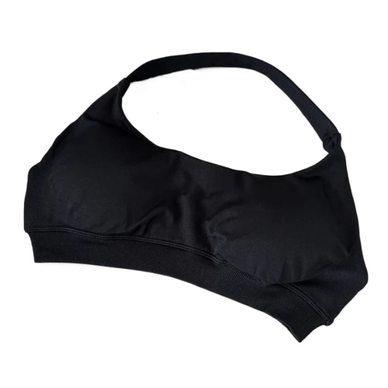 Women's Ruched Halter Neck Sports Bra