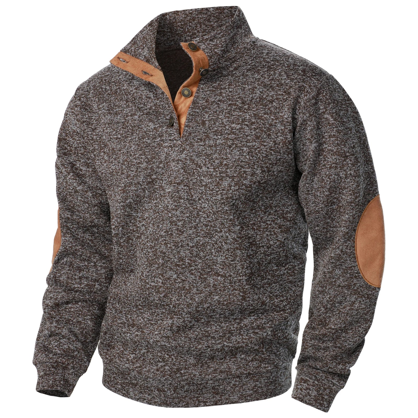 Men's Elbow Patch Quarter Zip Knit Sweater
