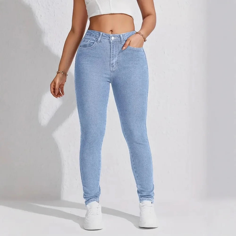 Women's Blue Black Skinny Fit Denim Jeans For Everyday Outfits
