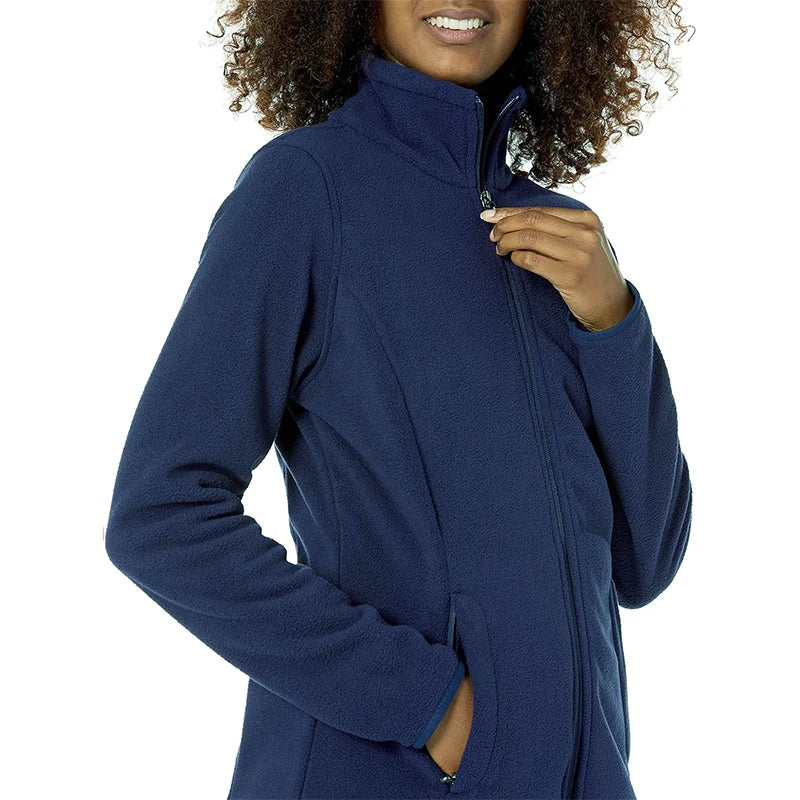 Long Sleeve Full Zip Fleece Outdoor Jacket with Pockets