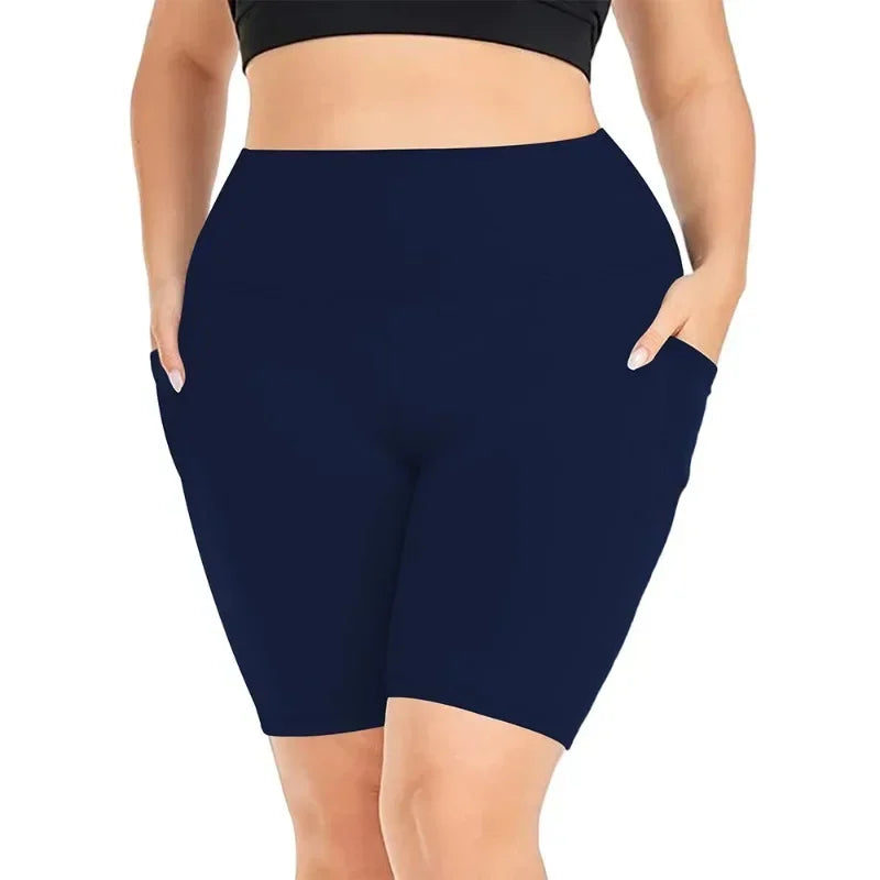 Women's High Waist Side Pocket Cycling Shorts For Workout Outfits