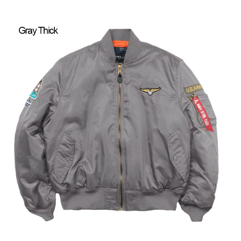 Men's Bomber Jacket Casual Fall Winter Military Jacket and Coats Outwear
