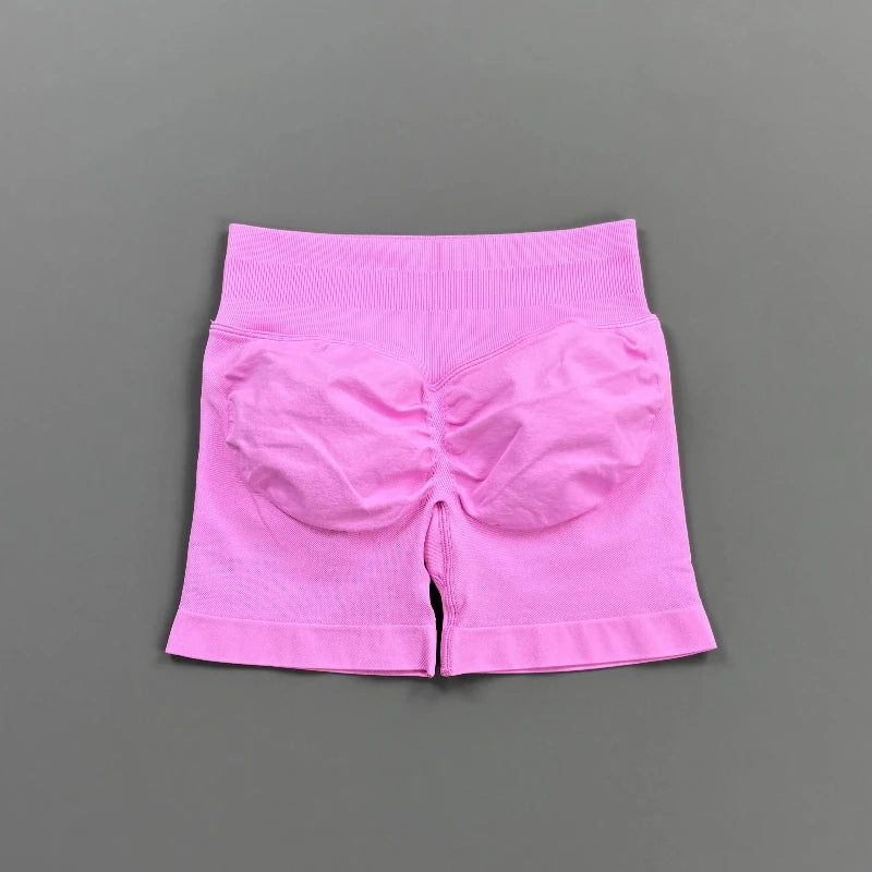 Women's High Waist Nylon Blend Scrunch Shorts for Gym Training