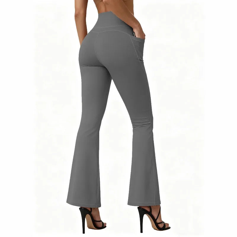 Women's Back Pocket Flared Leggings For Workout Outfits