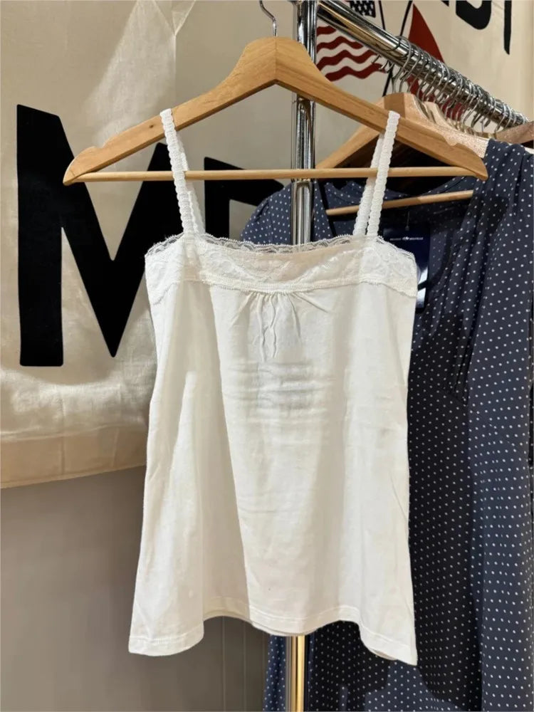 Women's Cotton Camisole and Bandeau Tops with Lace and Ruched Style Options
