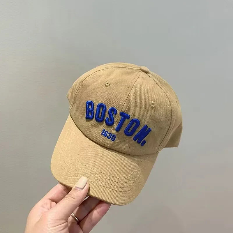 Children's Letter Embroidered Baseball Cap with Adjustable Back