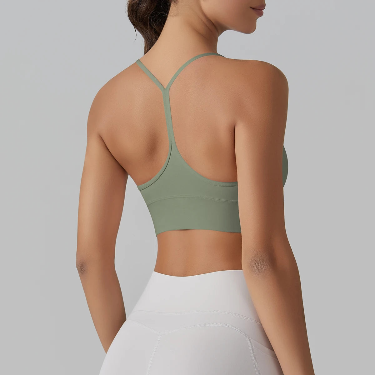 Women's Nylon Blend Y Back Sports Bra with a Fitted Stretch Shape