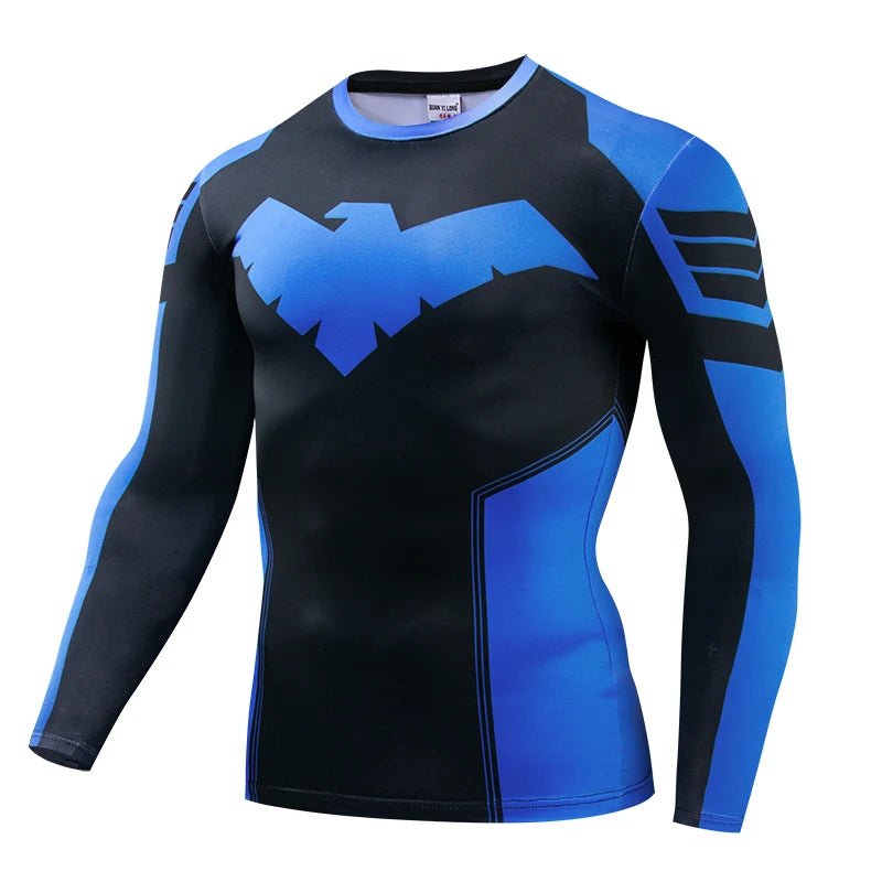 Fitted Sports Compression Shirt with Original Sleeve Style Options