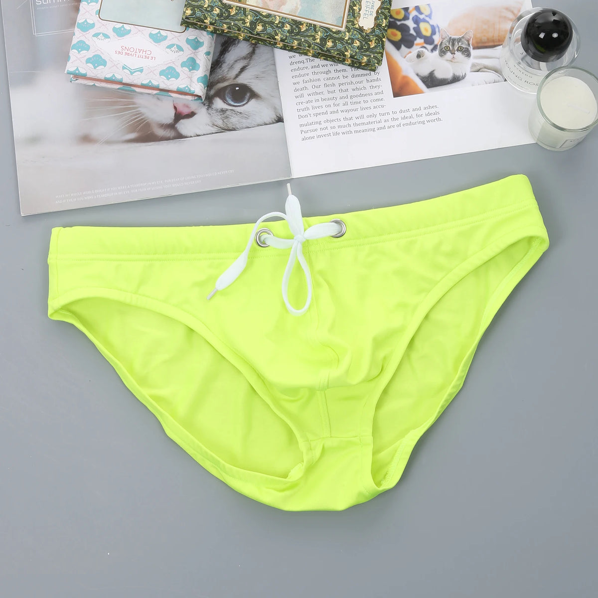 Men's Swimsuit Bottoms in Low-Waist Swim Brief Style for Beach and Pool Wear