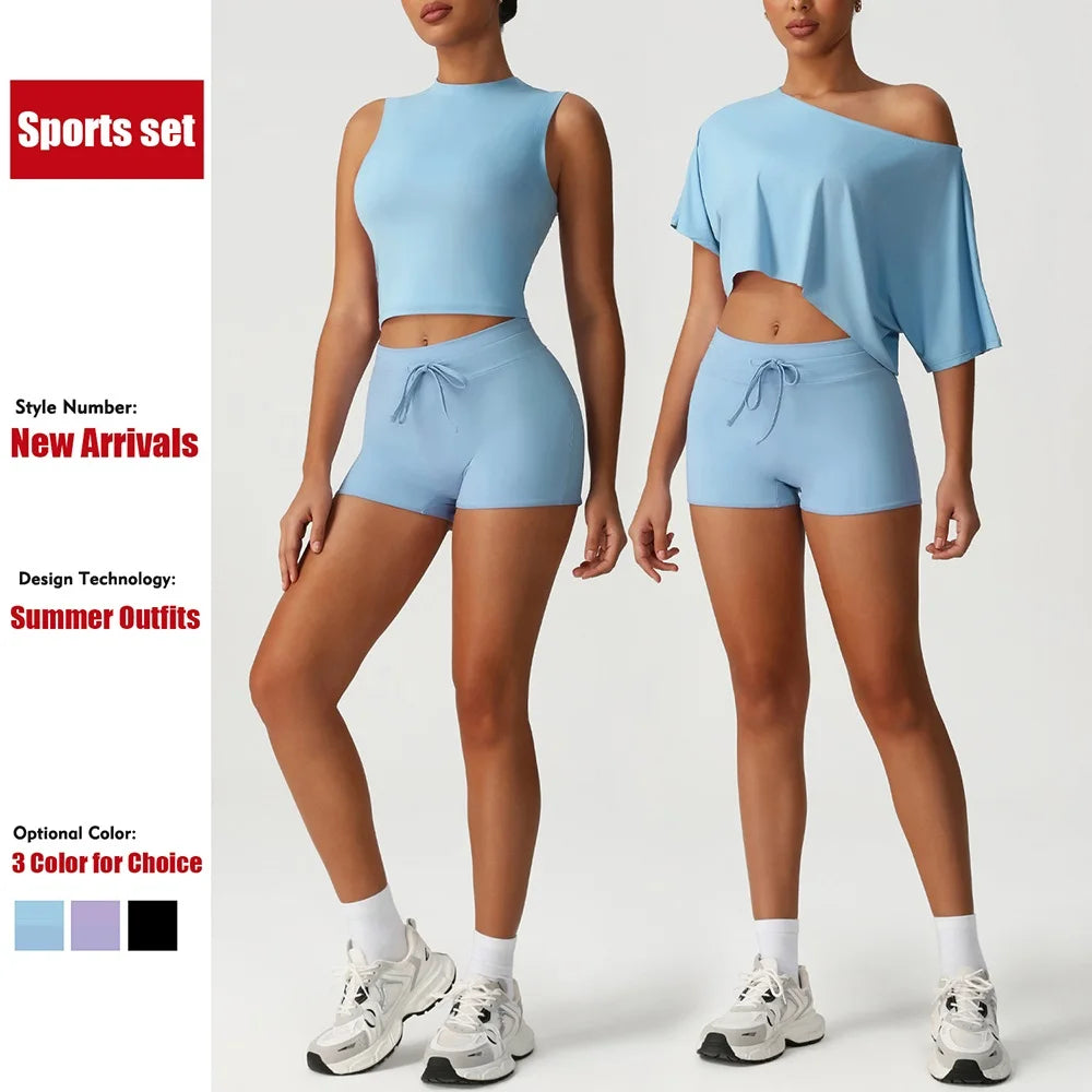 Women's Sleeveless Top and Shorts Workout Set