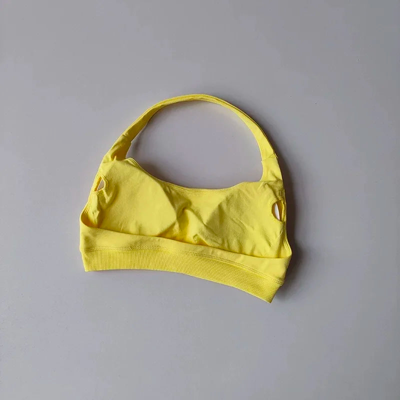 Women's Ruched Halter Neck Sports Bra