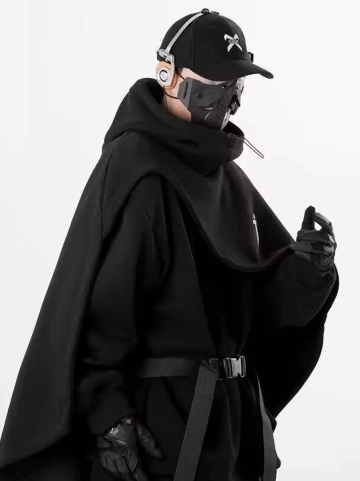 Hooded Layered Pullover Poncho for Layering over Outfits
