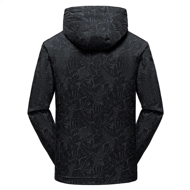 Men's Hooded Full-Zip Polyester Outdoor Jacket