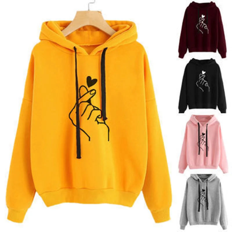 Long Sleeve Casual Hooded Sweatshirt with Relaxed Streetwear Styling