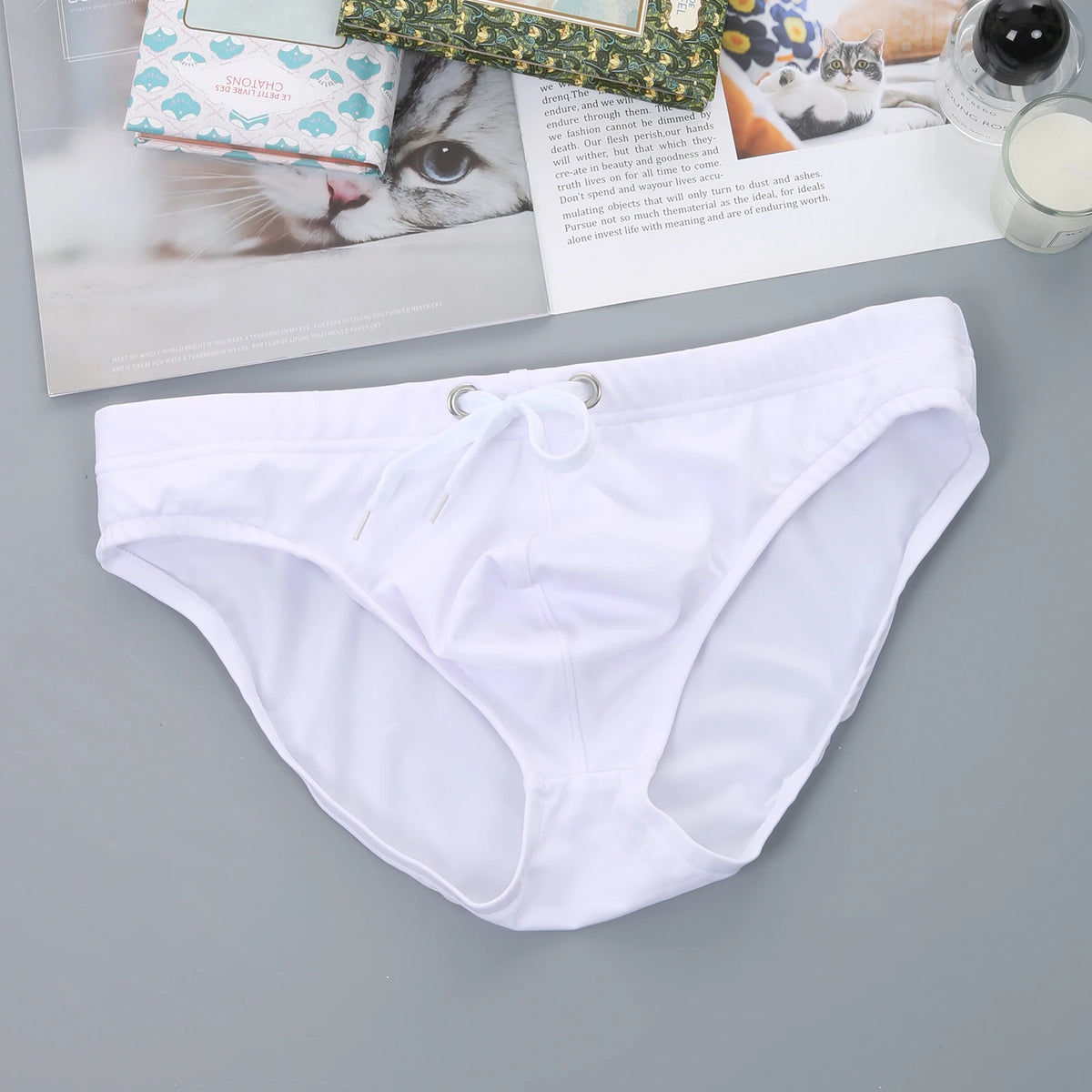 Men's Swimsuit Bottoms in Low-Waist Swim Brief Style for Beach and Pool Wear