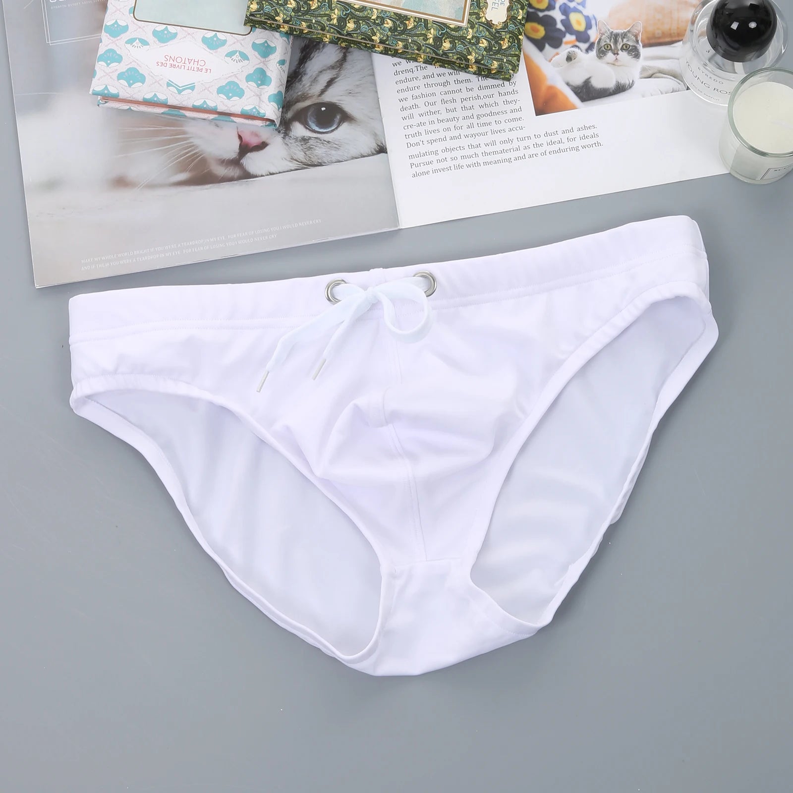 Men's Swimsuit Bottoms in Low-Waist Swim Brief Style for Beach and Pool Wear